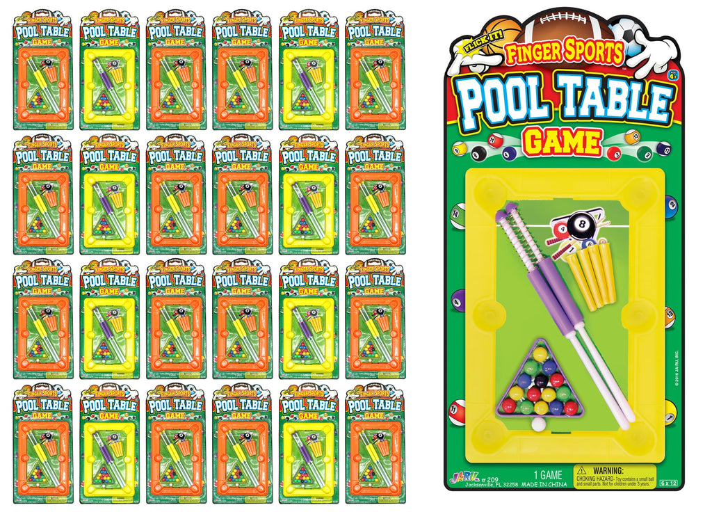 JA-RU 12 Inch Mini Pool Table Set (24 Mini Billiards) w/ 2 Cue Stick & Pool Balls. Portable Travel Size Mini Arcade Game. Office Desk Toys & Tabletop Games. Party Favors. 209-24s