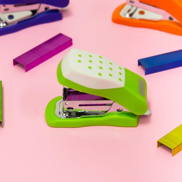 Mini Cushion Grip Standard (26/6) Stapler w/ 500 Ct. Staples - Random Color