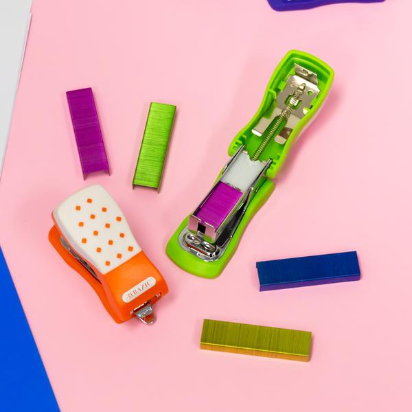 Mini Cushion Grip Standard (26/6) Stapler w/ 500 Ct. Staples - Random Color